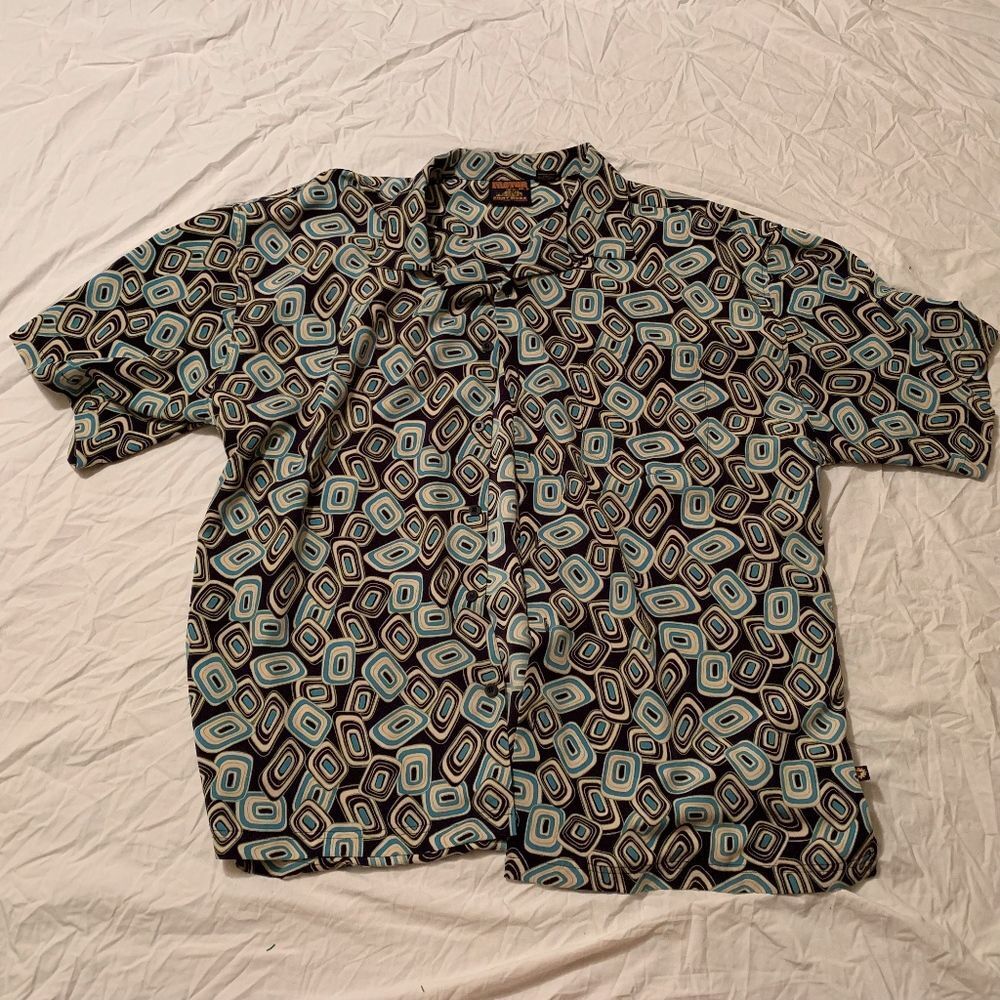 mens XL Factor button down short sleeve casual‎